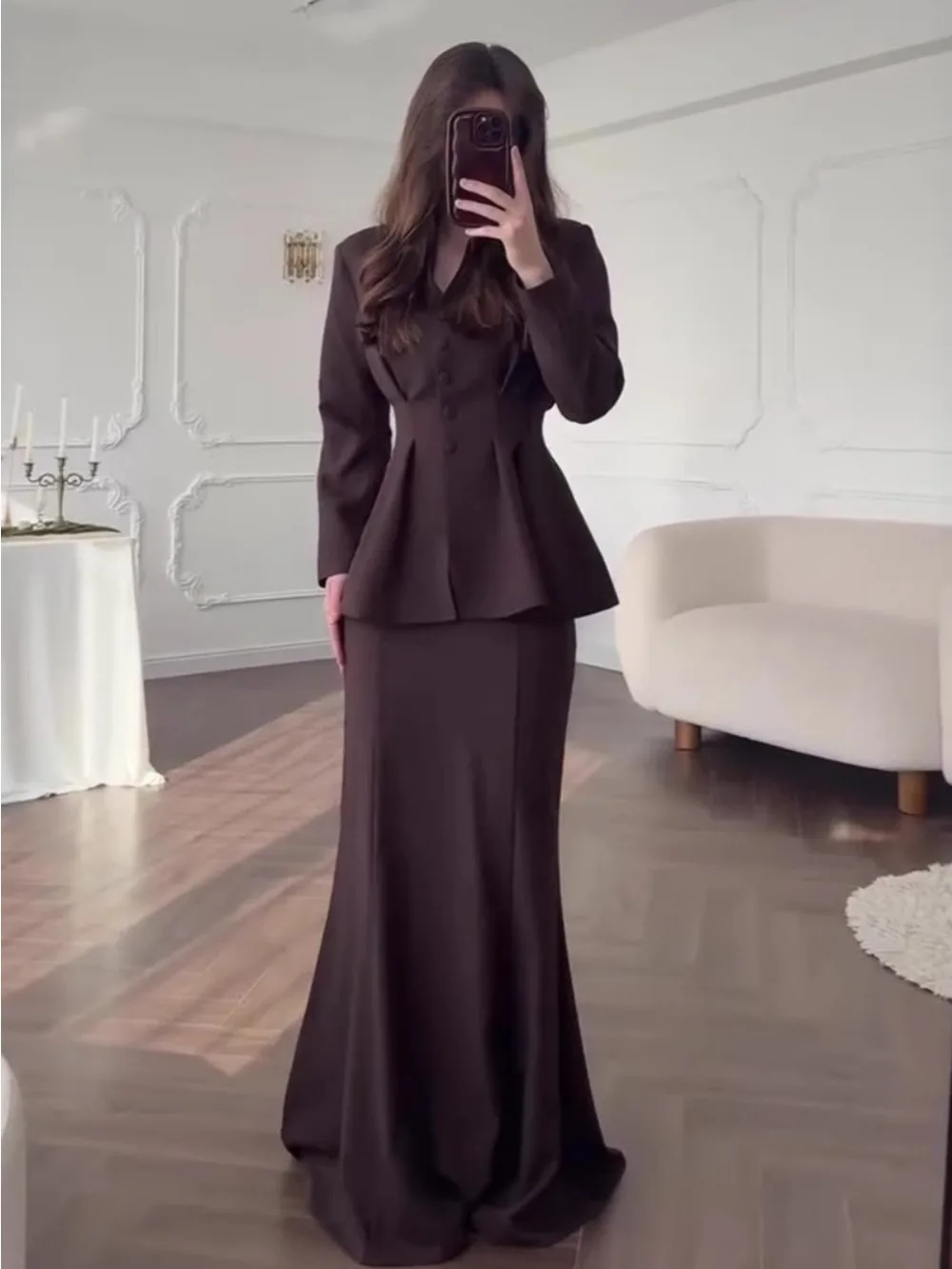 

Eid Muslim 2 Piece Set Women Button Shirt Skirt Slim Fit Caftan Jalabiya Ramadan Dubai Kaftan Arab Office Lady Outfit Suits 2025