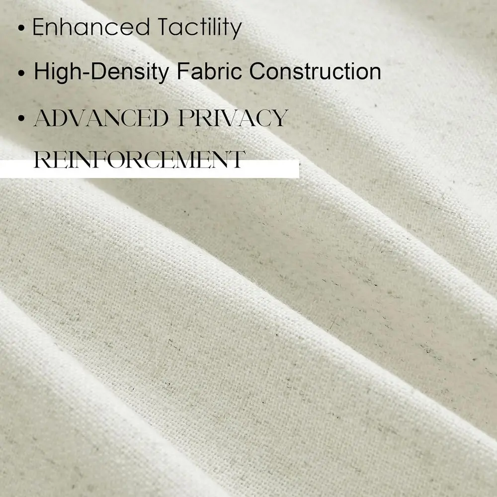 Cortinas plissadas de linho, comprimento 108, conjunto de 2 painéis para espaços residenciais e quartos