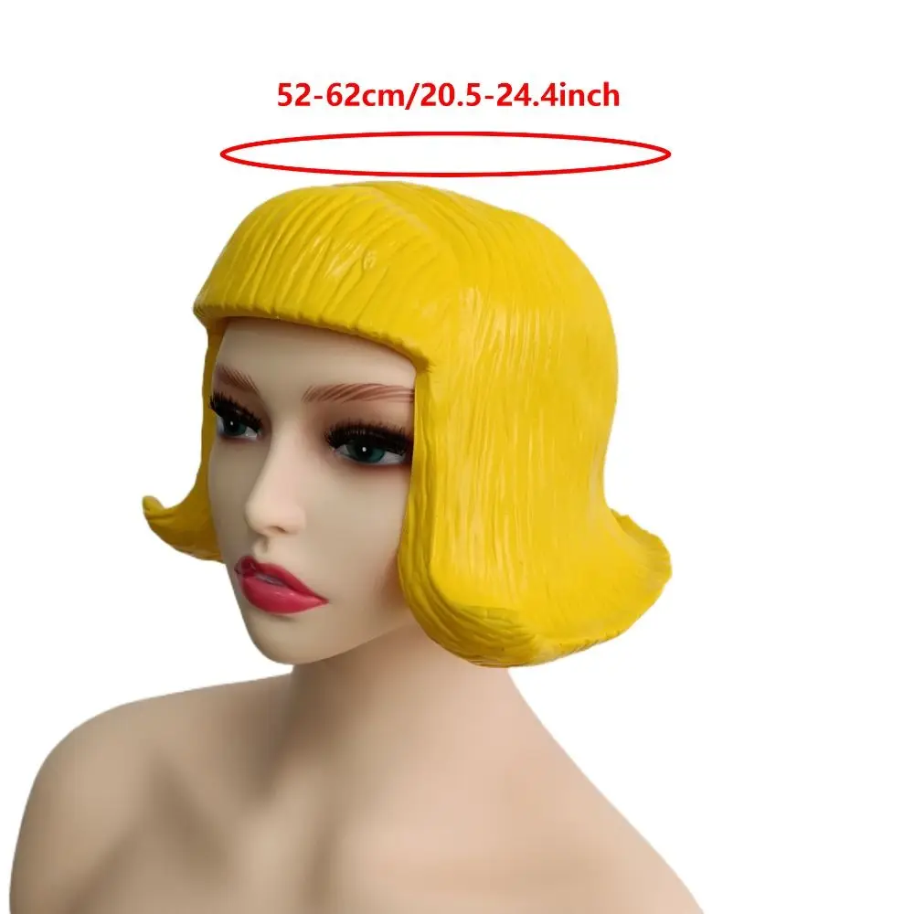 Short Bob Pretty CD Wig Realistic Dressing Up Latex Mask Comfortable To Wear Reusable Rubber Colorful Hair Hats Cosplay Costumes
