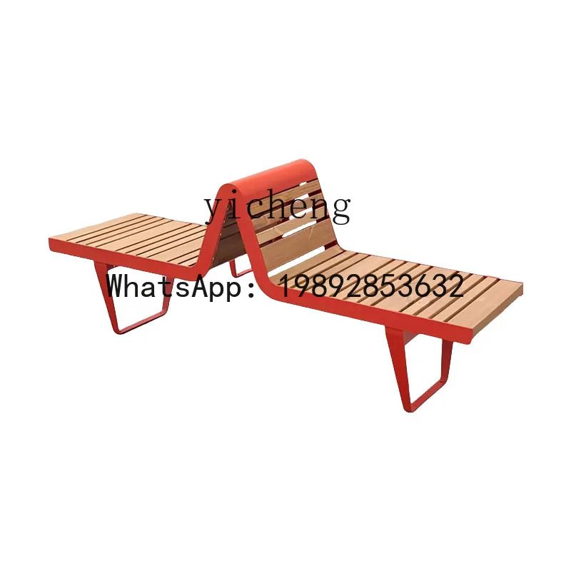 AA bench anti-corrosion wood solid wood furniture  chair wrought iron courtyard community bench stool