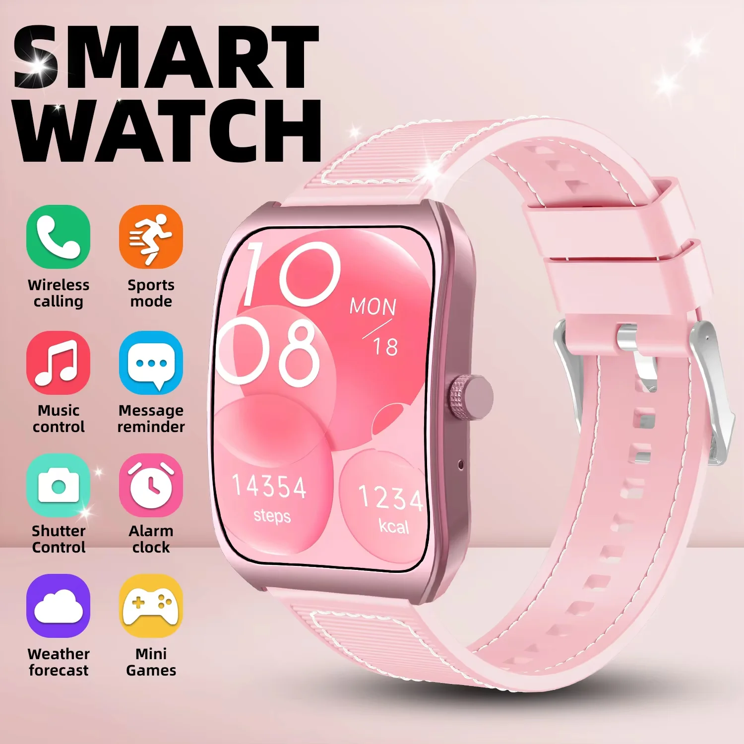 ساعة ذكية عصرية من LAXASFIT بشاشة 1.85 بوصة عالية الدقة وموسيقى بلوتوث وتتبع اللياقة البدنية للرجال والنساء 2025 ساعة ذكية جديدة بشاشة منحنية