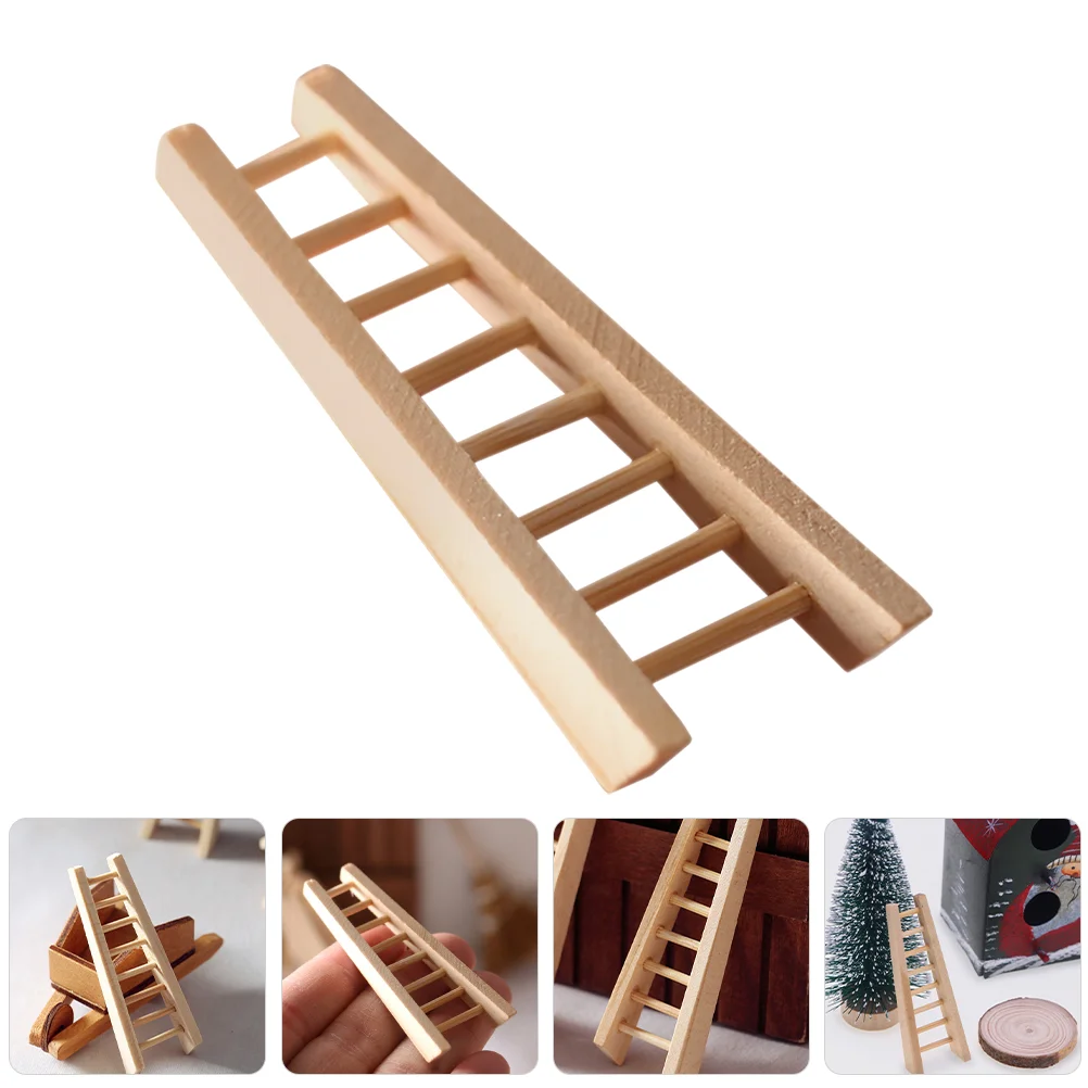 Miniature Ladder Model Toy House Stairs Spiral Garden Steps Dollhouse Unfinished Wooden Ladders Handrail Graden