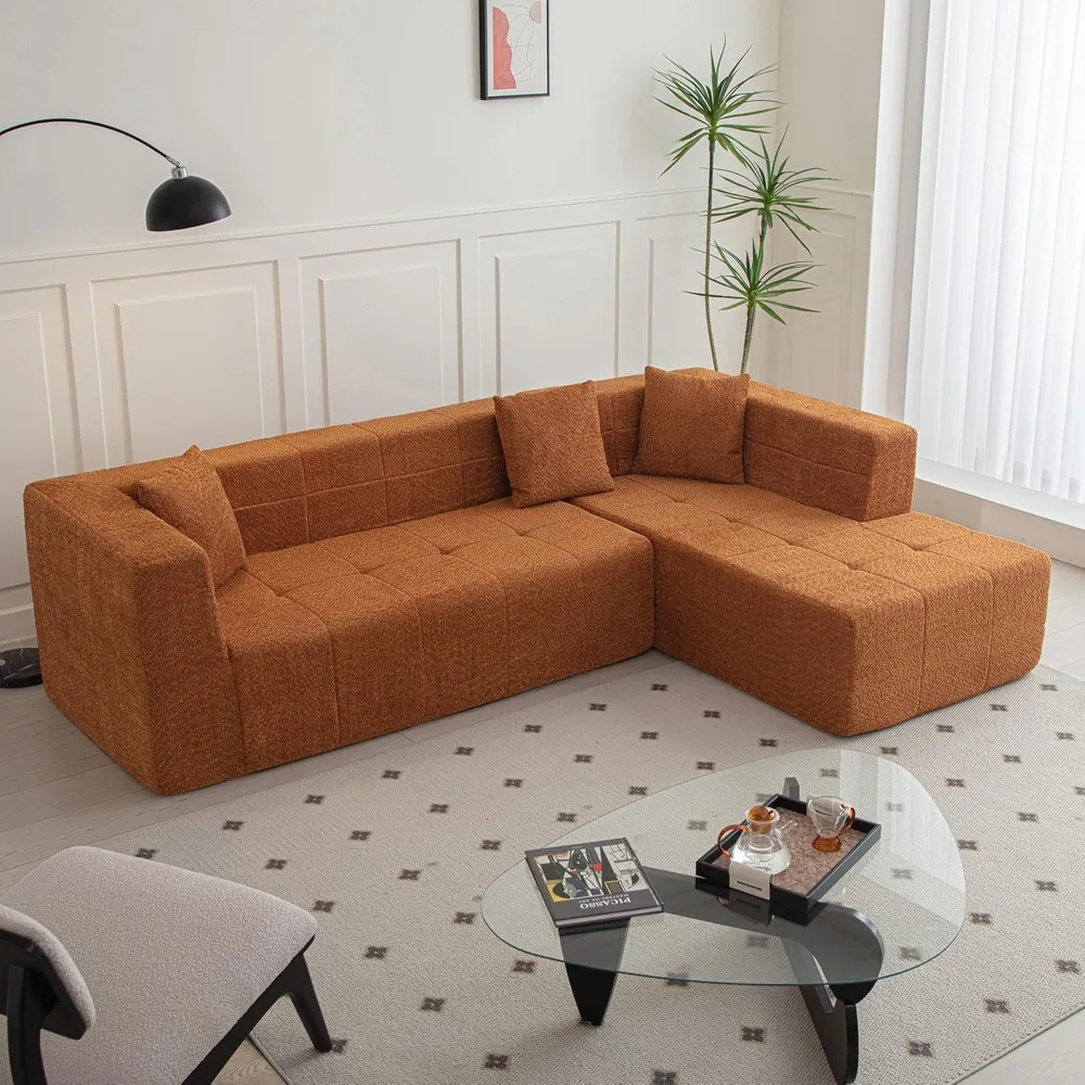 

Cloud Sectional Couch 105'' L-Shape Chaise Modular Sofa Deep Seat Living Room Upholstered Couches for Bedroom