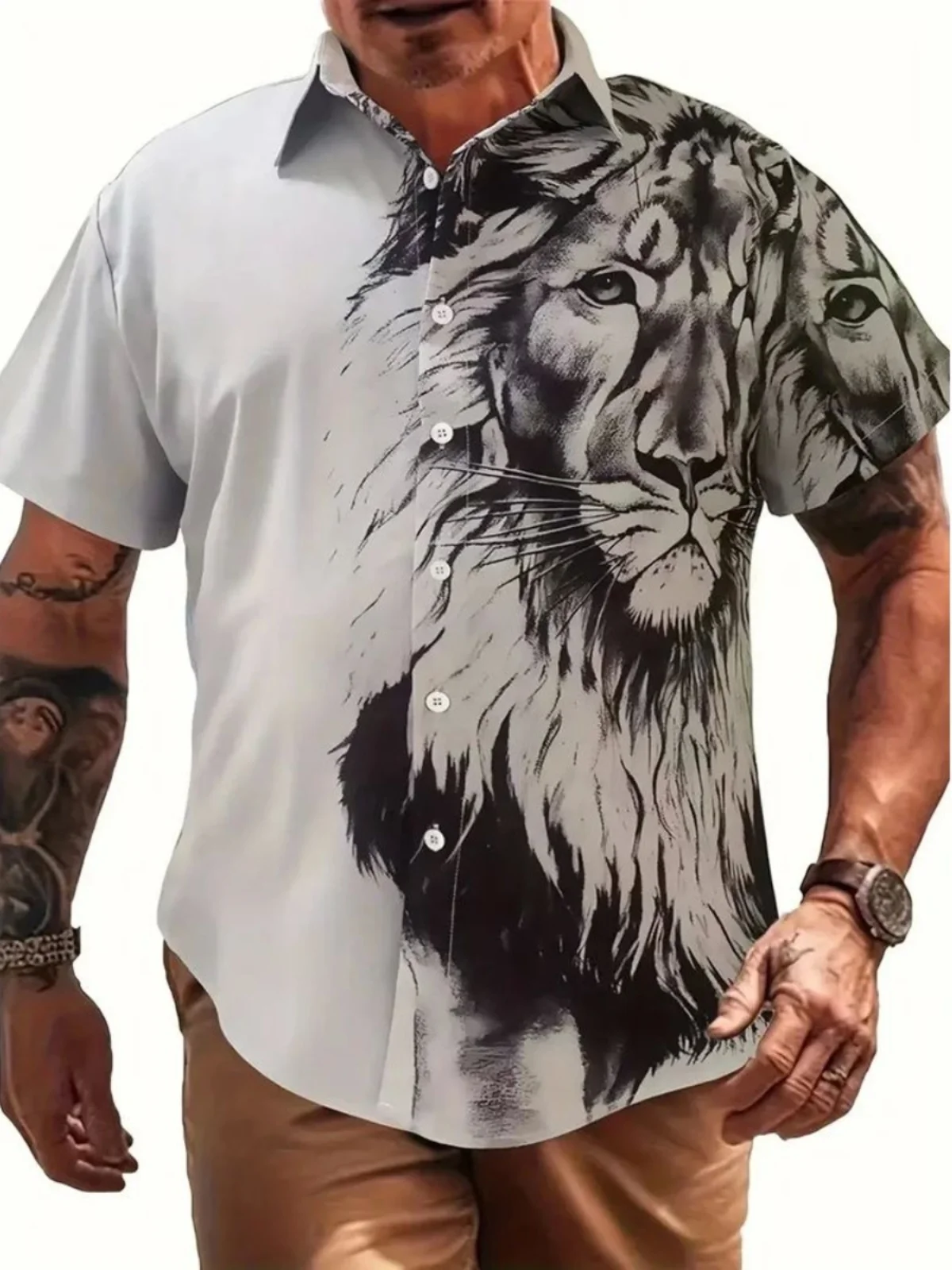 

Мужская повседневная дышащая свободная посадка с принтом тигра, молодежная универсальная китайская продукция для четырех сезонов