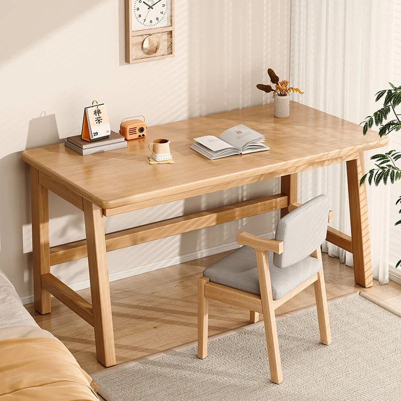 All solid wood student household computer desk Small apartment simple adult desk Bedroom learning writing table