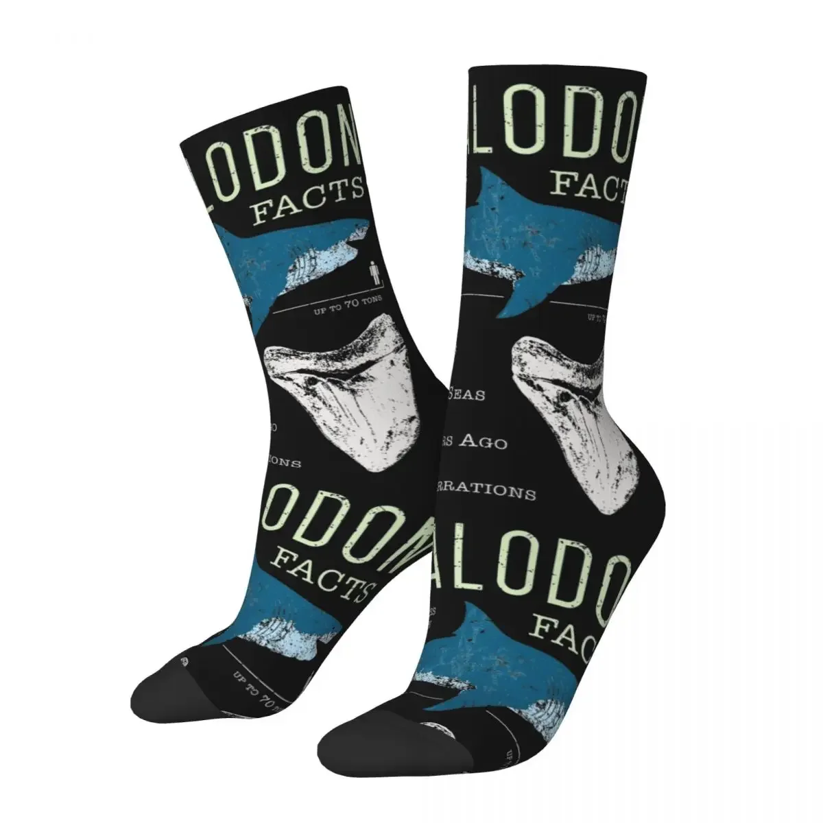 New Male Men Socks Harajuku Megalodon Facts Sock Polyester High Quality Women Socks Spring Summer Autumn Winter