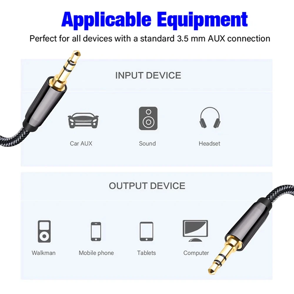 1/2/3 Meters Nylon Weaving 3.5mm to 3.5 mm TRS Jack Aux Extension Cable For Car Headphones Phone HIFI Stereo Sound Audio