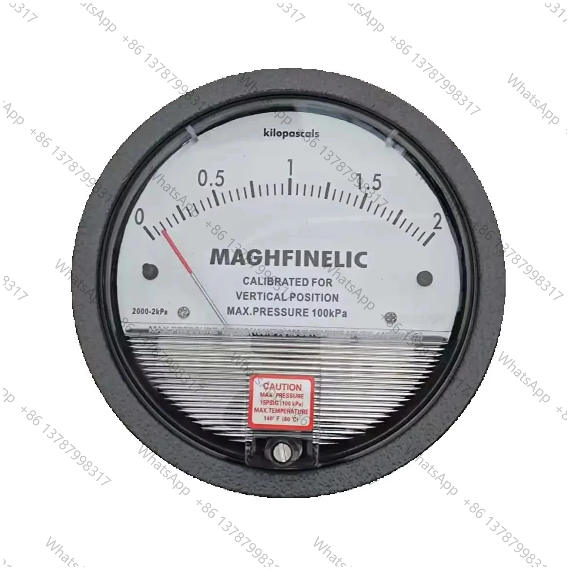 2000 Series Differential Pressure Pointer Gauge 0-60Pa Cleanroom Air Flow Meter 1/8NPT Thread Conn Positive Negative Pressure