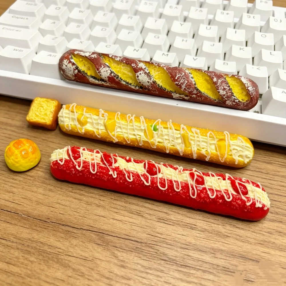 Strawberry Creative  Space Bar Baguette Keycaps ESC Toast  Key cap  Pineapple Bun Keycap Universal Mechanical Keyboard Keycap