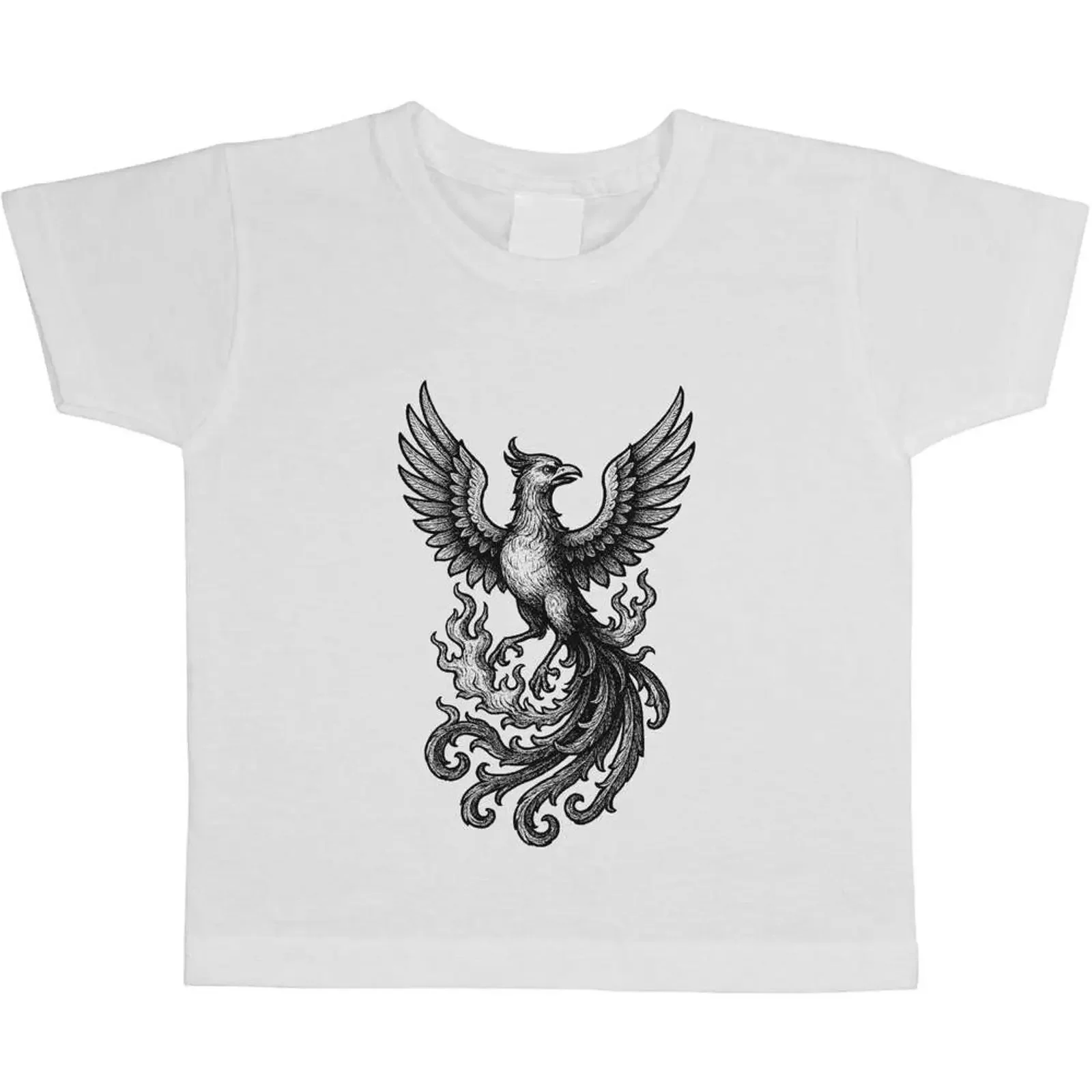 Kinder T Shirt Baumwolle quot Phoenix Vogel fliegt TS058299 vintage Washed Unisex Soft Versatile Casual graphic homme