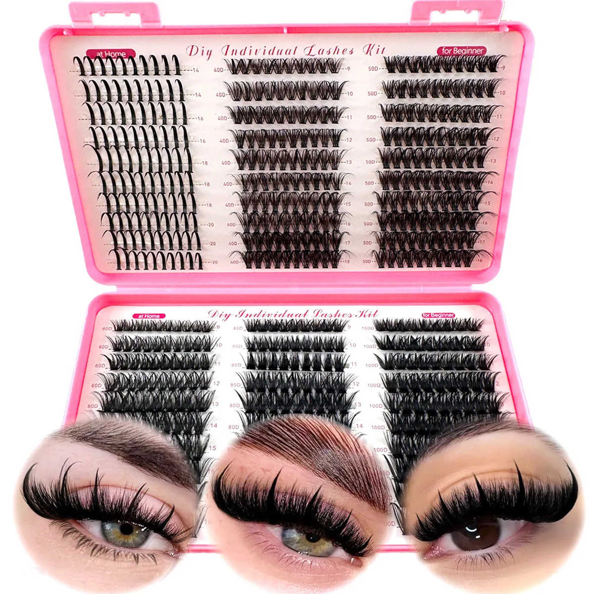 

Spikes40506080100DMIX single cluster false eyelashes 580pcs thick and fluffy Wispy eyelashes 0.07mm D curly 9-18mm mixed length