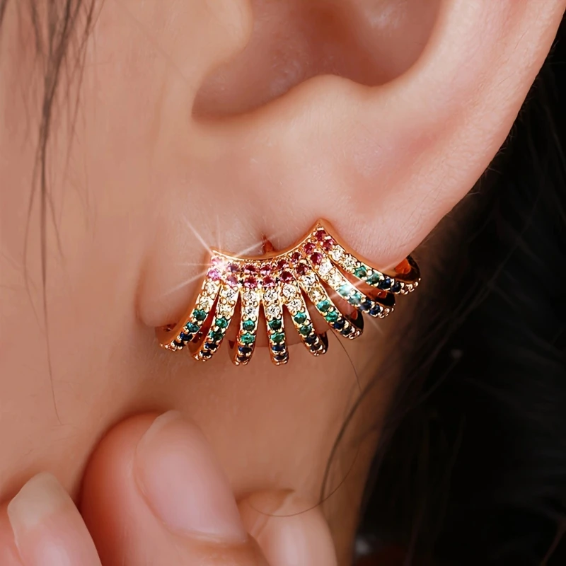 Europe and The United States Personality Color Irregular Earrings Ladies Fashion Light Luxury Temperament Banquet Jewelry Gifts