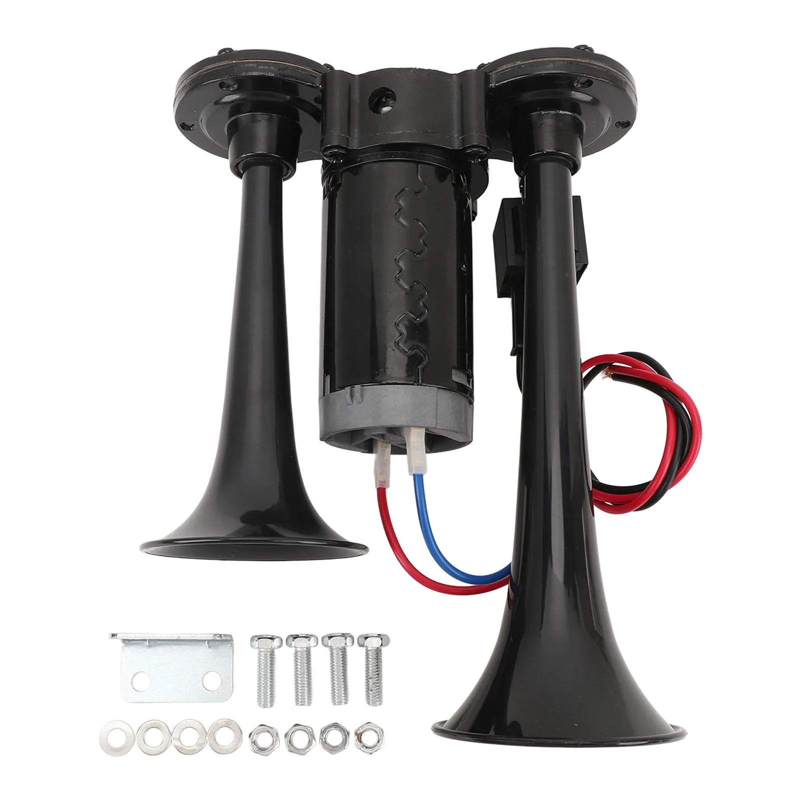 

Dual Trumpet Air Horn for 24V Truck Van Yacht Train Car Loud 130dB Metal Pressure-Resistant Safety Warning Horn System