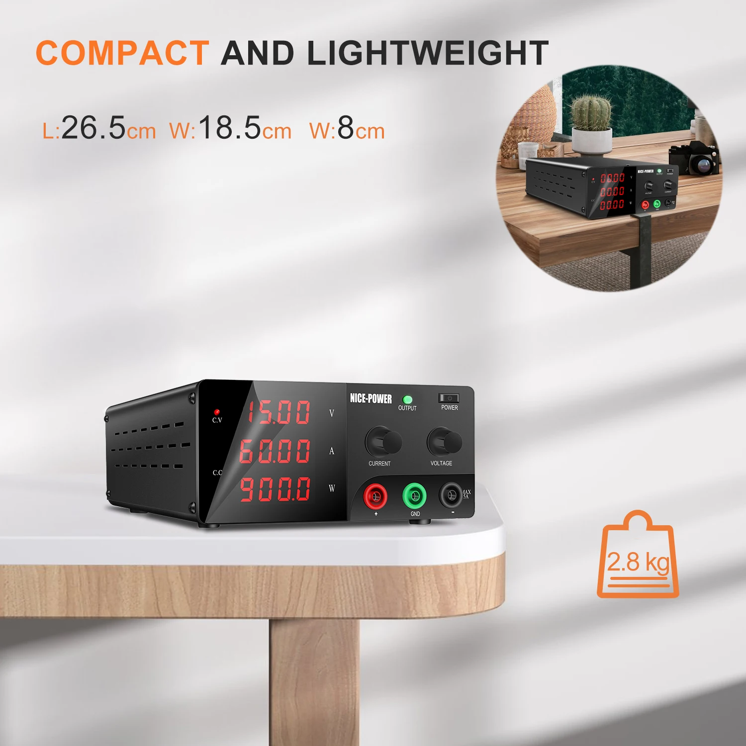 NICE-POWER Factory Wholesale R-SPS1560 900W DC High Power Supply 15V 60A 4Digit Display Output ON/OFF Button For Electronic R&D