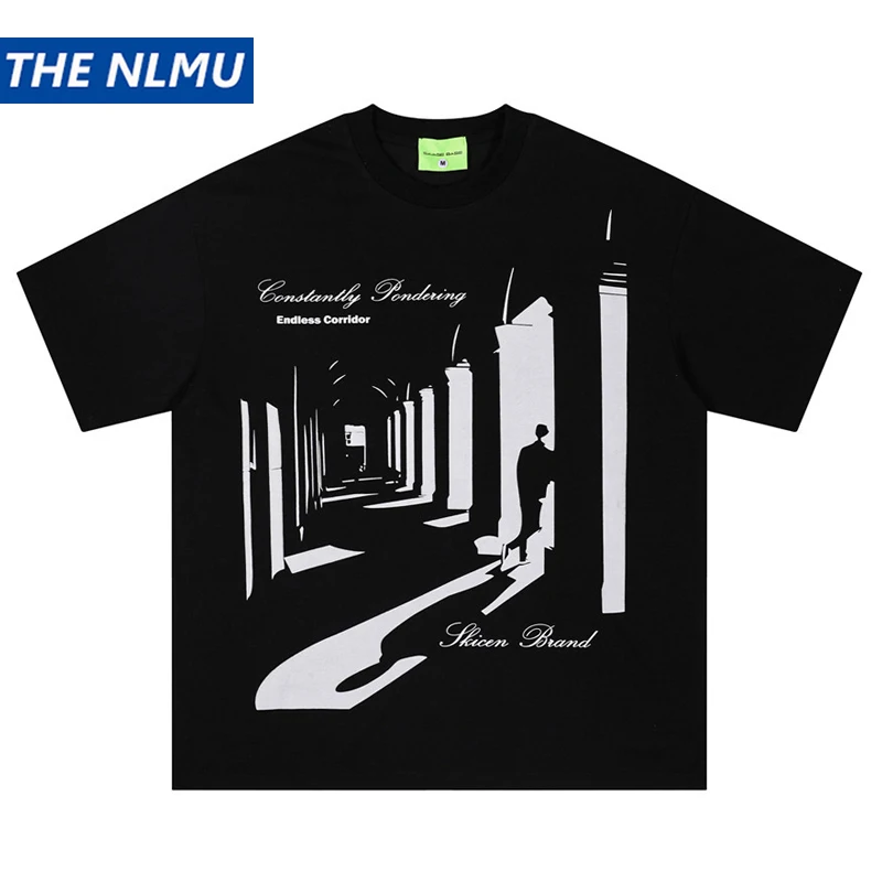 

Men Hip Hop T-Shirt Streetwear 2025 Fashion Graphic T Shirt Gray Black Tshirt Harajuku Cotton Unisex Tops Tees Y2K Clothing