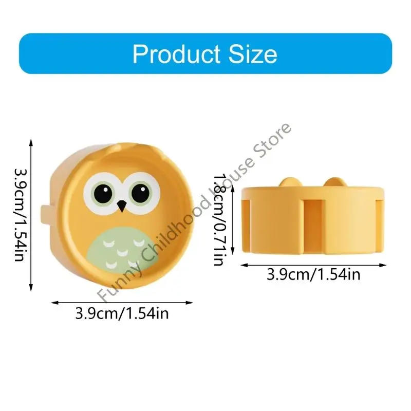 D0LA Set 6pcs Siliconen Elektrische hoes Mooie uilontwerp Kindbestendig oplossing