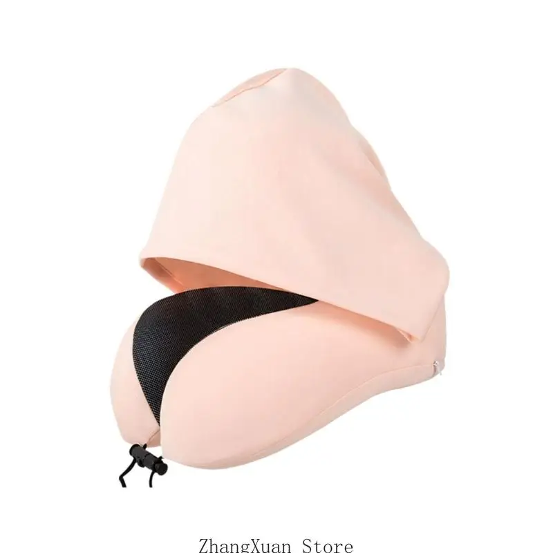 Close Fitting Hooded Travel Pillow Constructed From Firm Support Substance For Side Sleepers 3XUF