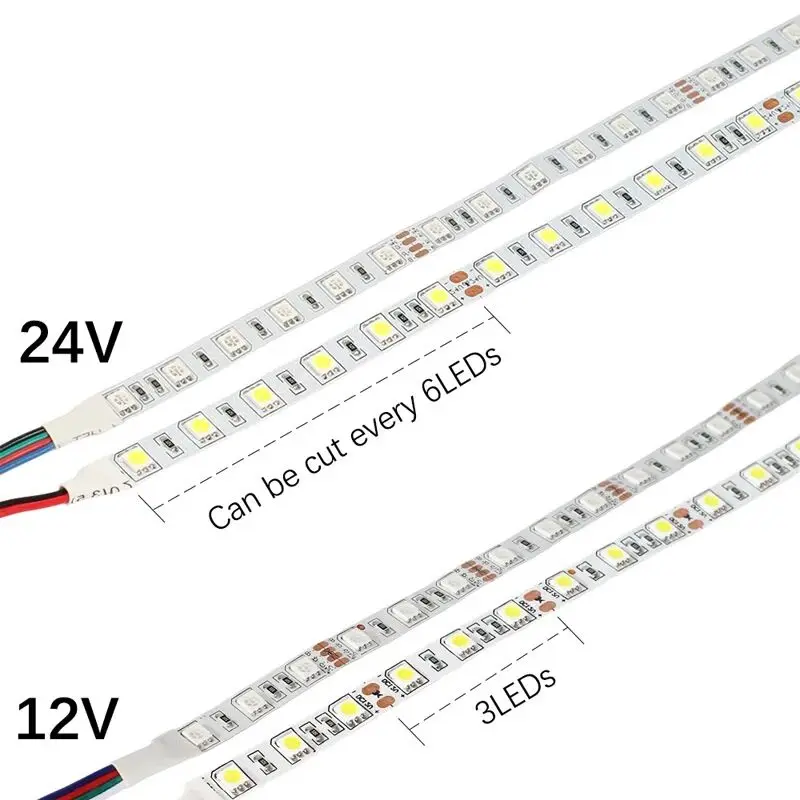 10pcs 5v 12v 24v 0.1m 0.2m 0.3m 0.4m 0.5m 1m 5m 5050 LED Soft Flexible Strip 0.3ft 0.6ft 1ft LED Cabinet Counter Car Truck Light