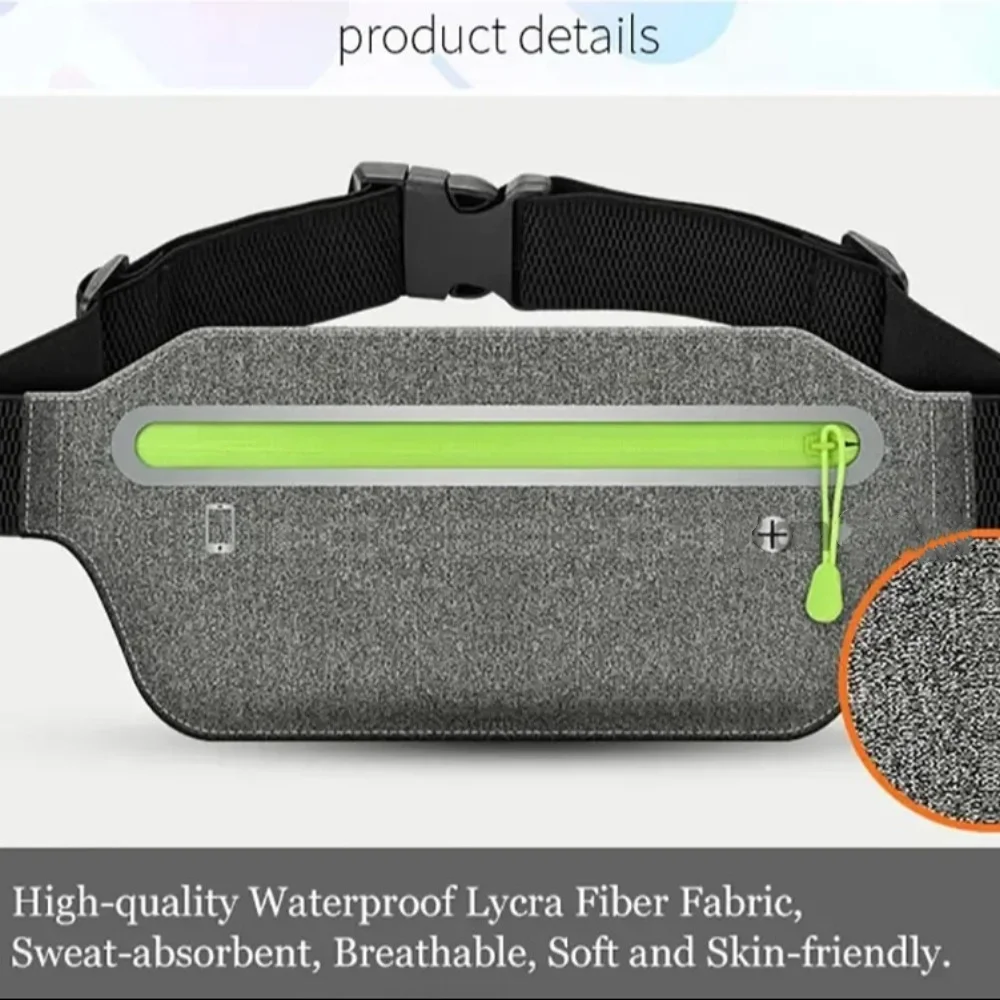 New Ultra-thin Running Belt Bag Sports Waterproof Sports Fanny Pack Outdoor Running Elastic Coin Purse