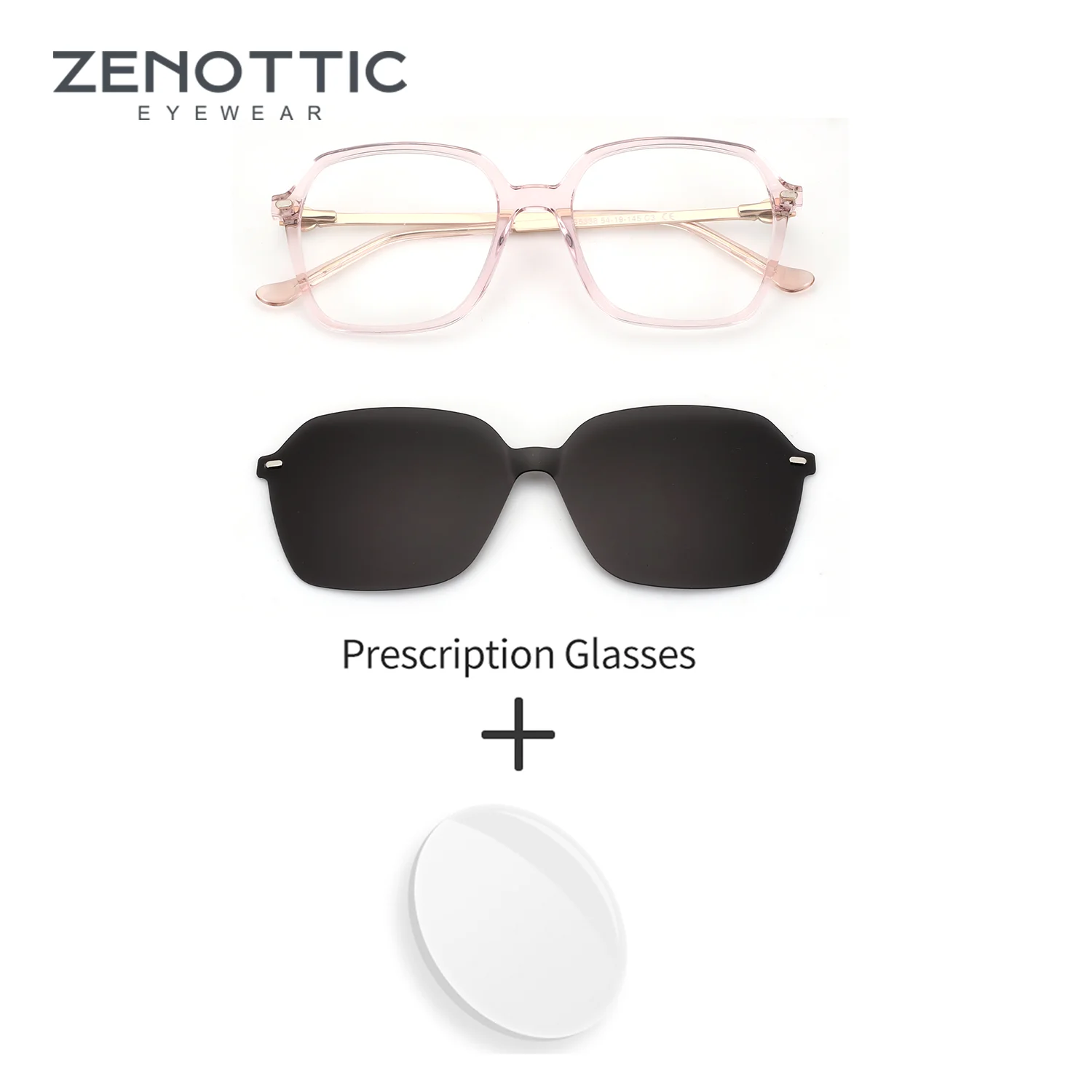 

ZENOTTIC (размер M) Магнитные очки-клипсы с шестиугольной оправой из ацетата для женщин, солнцезащитные очки, женские медицинские очки