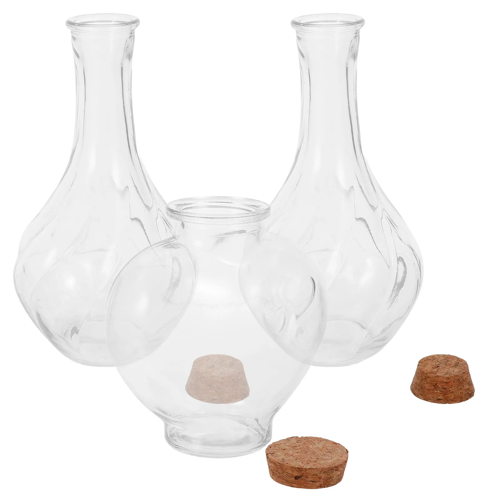 

3Pcs Glass Wedding Sand Ceremony Bottles Corked Heart Jars Decorative Keepsake Mini Vials Honeymoon Sand Symbol