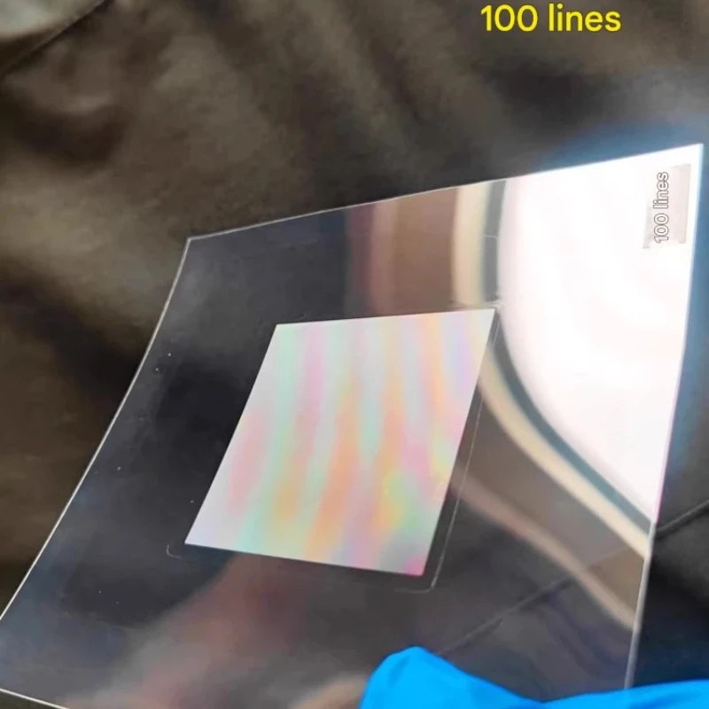 50/100/300/600 lines Large-size High-precision Holographic Diffraction Transmission Grating PET Spectroscopy Lens