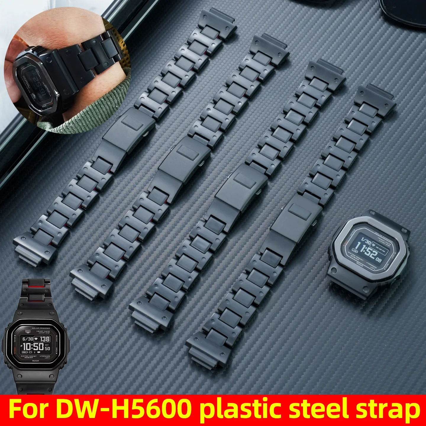 18mm Lightweight Plastic steel Strap For G-SHOCK Casio 3516 DW-H5600 Resin-Metal Composite watchband Bracelet watch Accessories