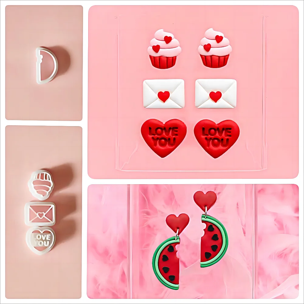 

New Earrings Polymer Clay Moulding Heart/Watermelon/Ice Cream Soft Clay Knife DIY Earrings Jewelry Pendant Making Clay Tool