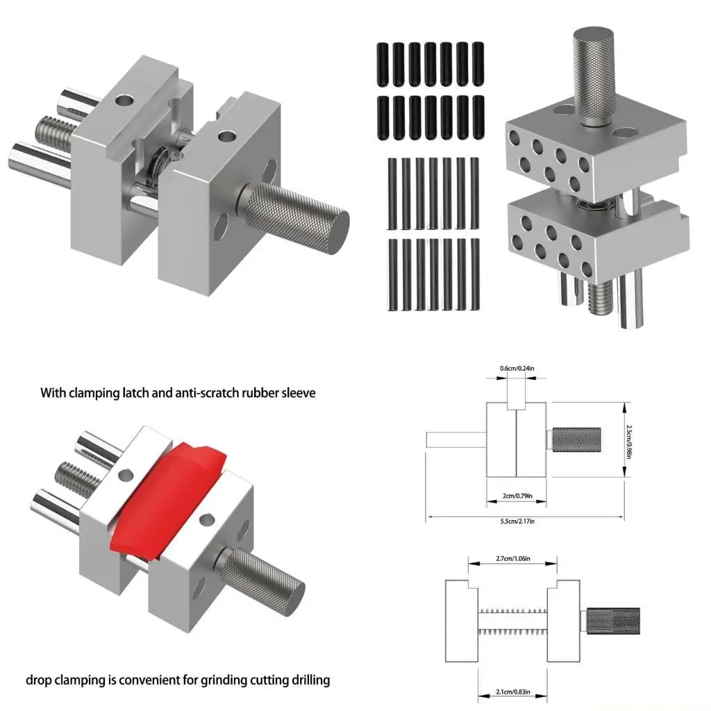 A2BE Small Metal Clamp Tool With Antislip Base For Grinding Cutting Drilling Ensuring Stability And Accuracy In Various Tasks
