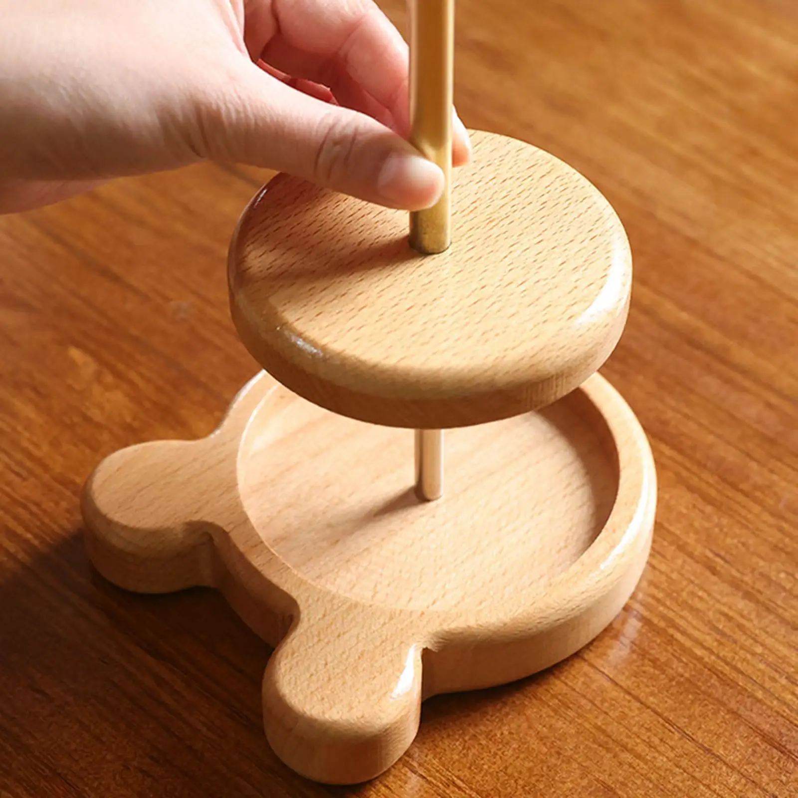 Wood Yarn Holder Stand Spindle Sewing Tool Rack for Crocheting Knitting Anti Tangle Wool Organizer Portable