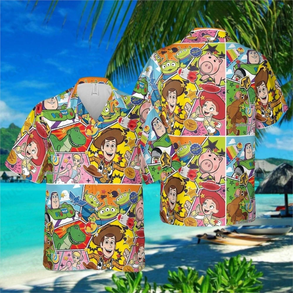 Disney Toy Story Cowgirl Cowboy 2025 Western Country Hawaiian Shirt 3D Print Hip Hop Vintage Men Women Button Short Sleeve Shirt