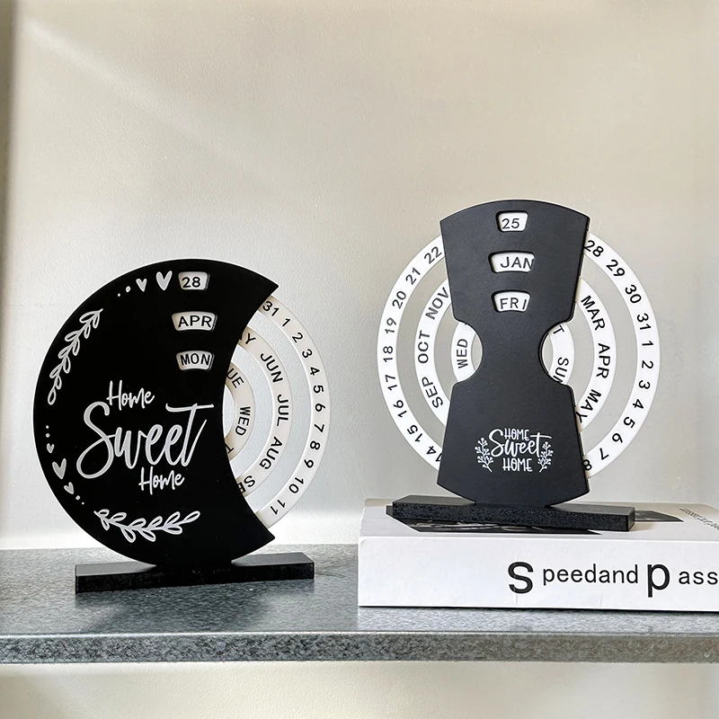 

Ferris Wheel Manual Rotating Desk Calendar Desktop Ornament Moon Calendar Home Decoration Office Advanced Design Ornam