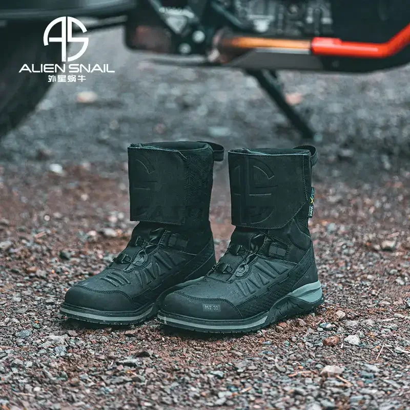 ALIEN SNAIL Motorcycle Boots Cowhide Upper Shoes Downhill Dirt Bike Botas ATV Zapatos Anti Fall Motorbike Travel Boot For Honda