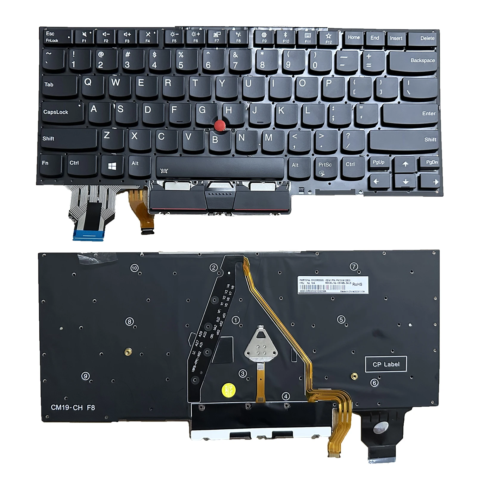 

Laptop Replacement US Layout Keyboard For Lenovo Thinkpad X1 Carbon 7th Gen 2019 20QD 20QE 20R1 20R2