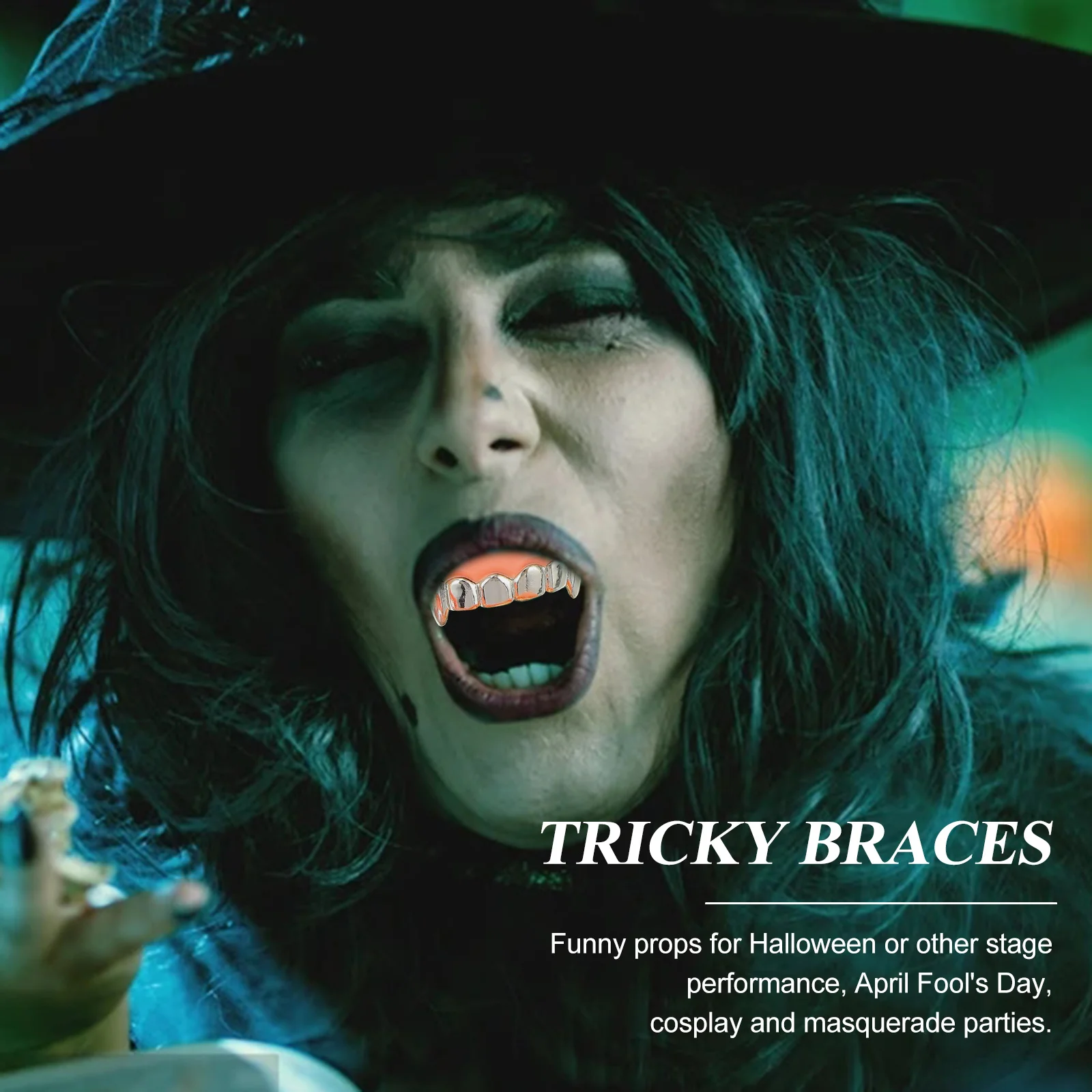 Faux accessoires de Costume d'halloween, 12 pièces, farces à dents, Gag de fête, Cosplay, prothèses de Zombie, drôle, soulagement du Stress, cadeau, blague