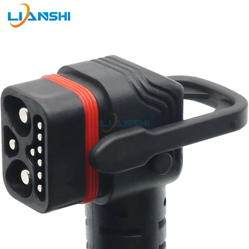 

2+1+7 connector electric vehicle lithium battery bent wire harness plug power cord new energy storage charging female socket