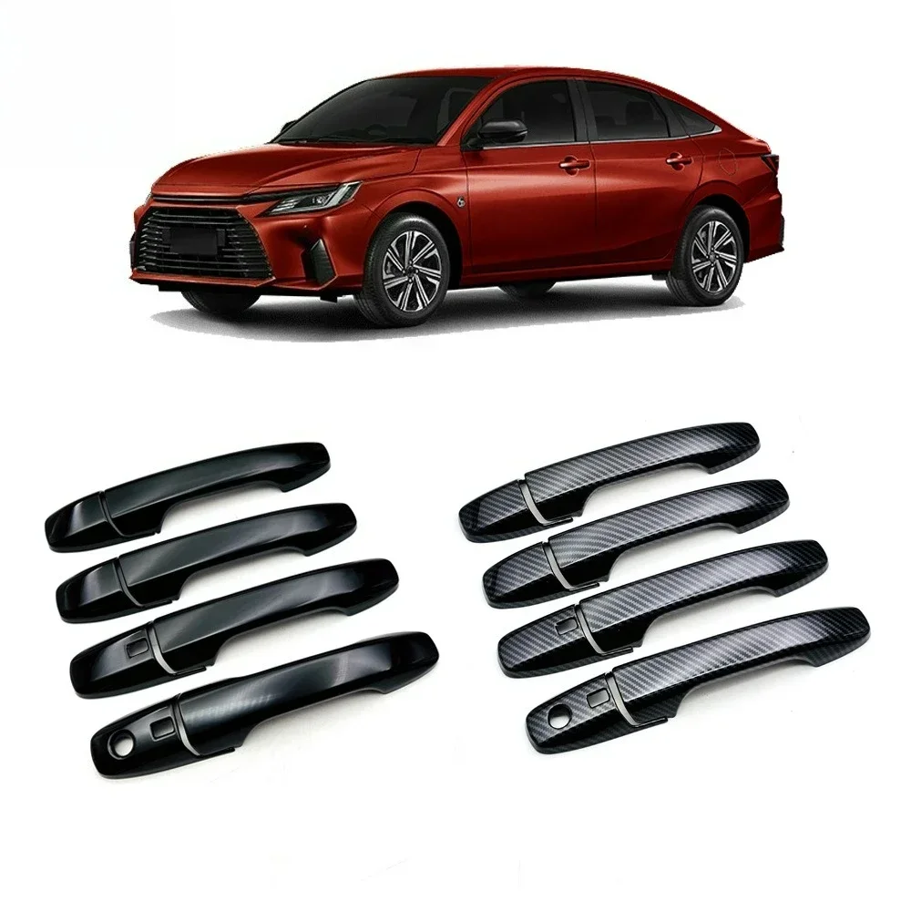 For Toyota Yaris Ativ/Vois 2022+ Auto Parts ABS Chrome Exterior Door Handle Cover With Smart Keyhole Lock Cover Car Styling