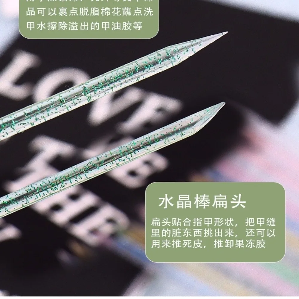 50/100 Stücke Wiederverwendbare Kristall Stick Professionelles Design Kristall Material Doppelkopf Nail art Werkzeug Nagelhautschieber Multifunktional