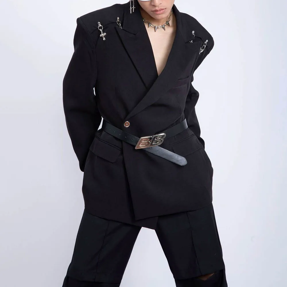 

Осенняя новая мужская деконструированная куртка с длинными рукавами в американском стиле ретро, модные тенденции, свободные повседневные нишевые мужские топы High Street