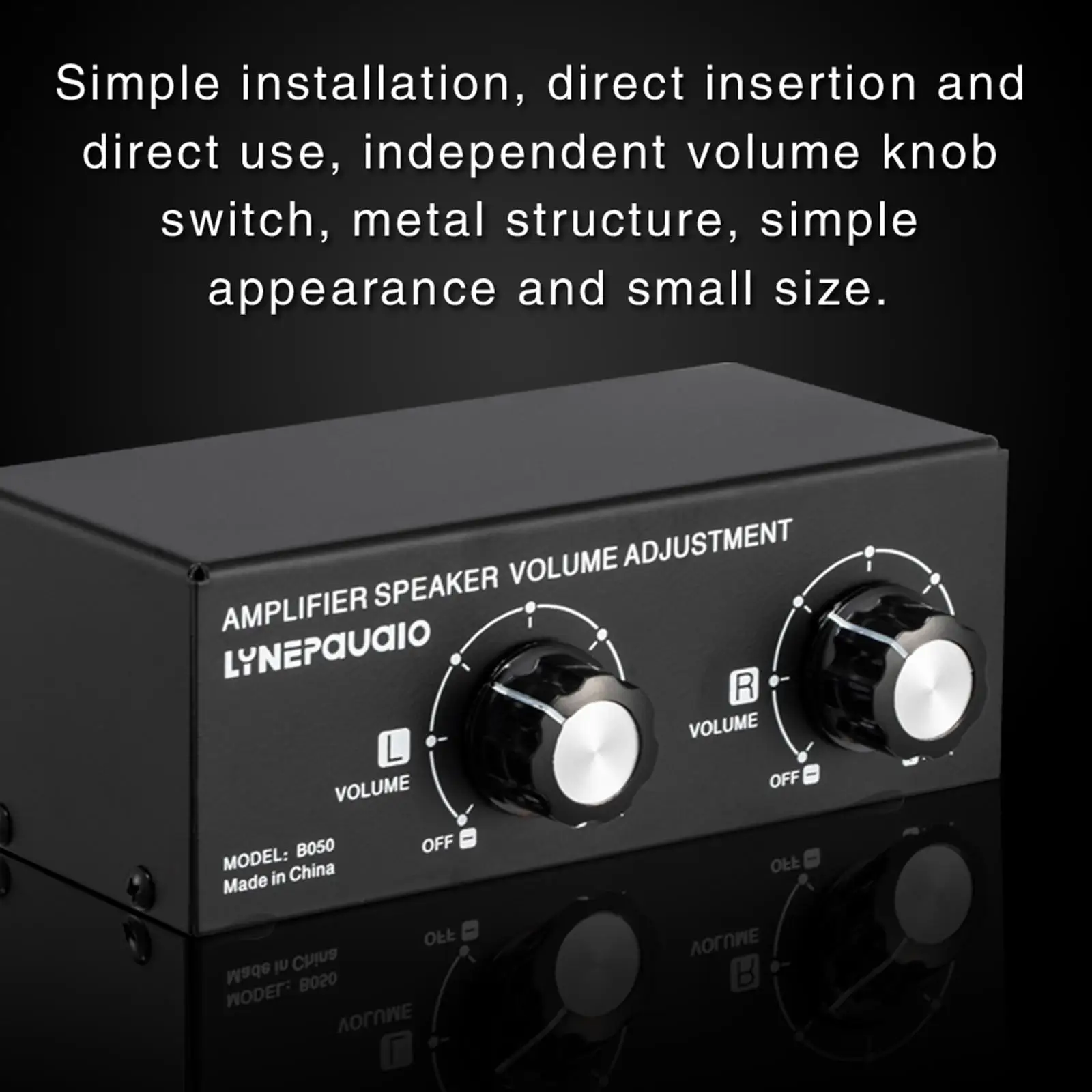 Speaker Volume Splitter Switch Box Left Right Channels Speakers for Audio