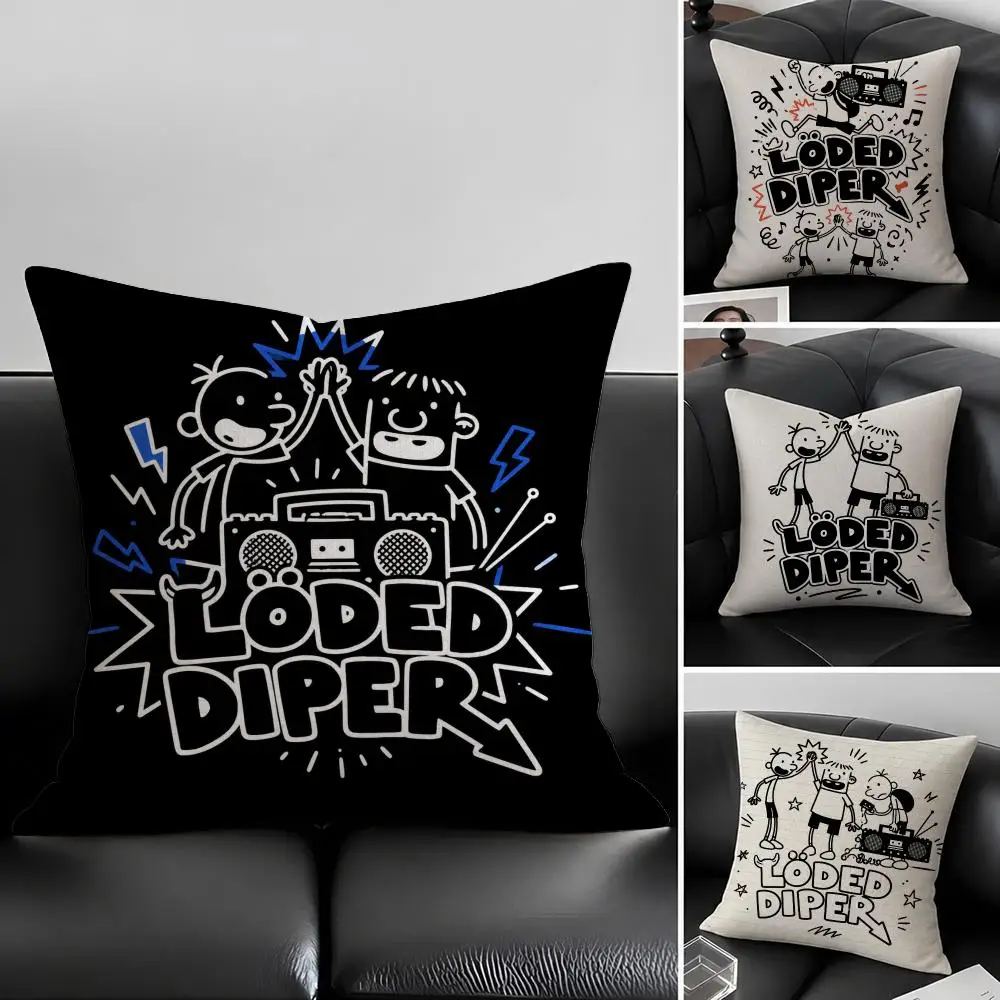 Book Diary of a Wimpy Kid Cushion Cover Natural Linen Pillowcase Set, All-in-One Decor for Sofa, Bedroom & Chair