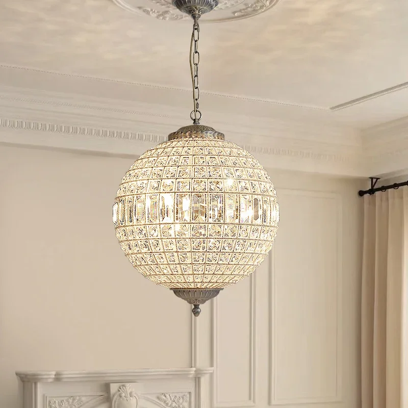 French crystal dining room chandelier retro style medieval lamps simple atmosphere designer high sense bedroom lamp personality