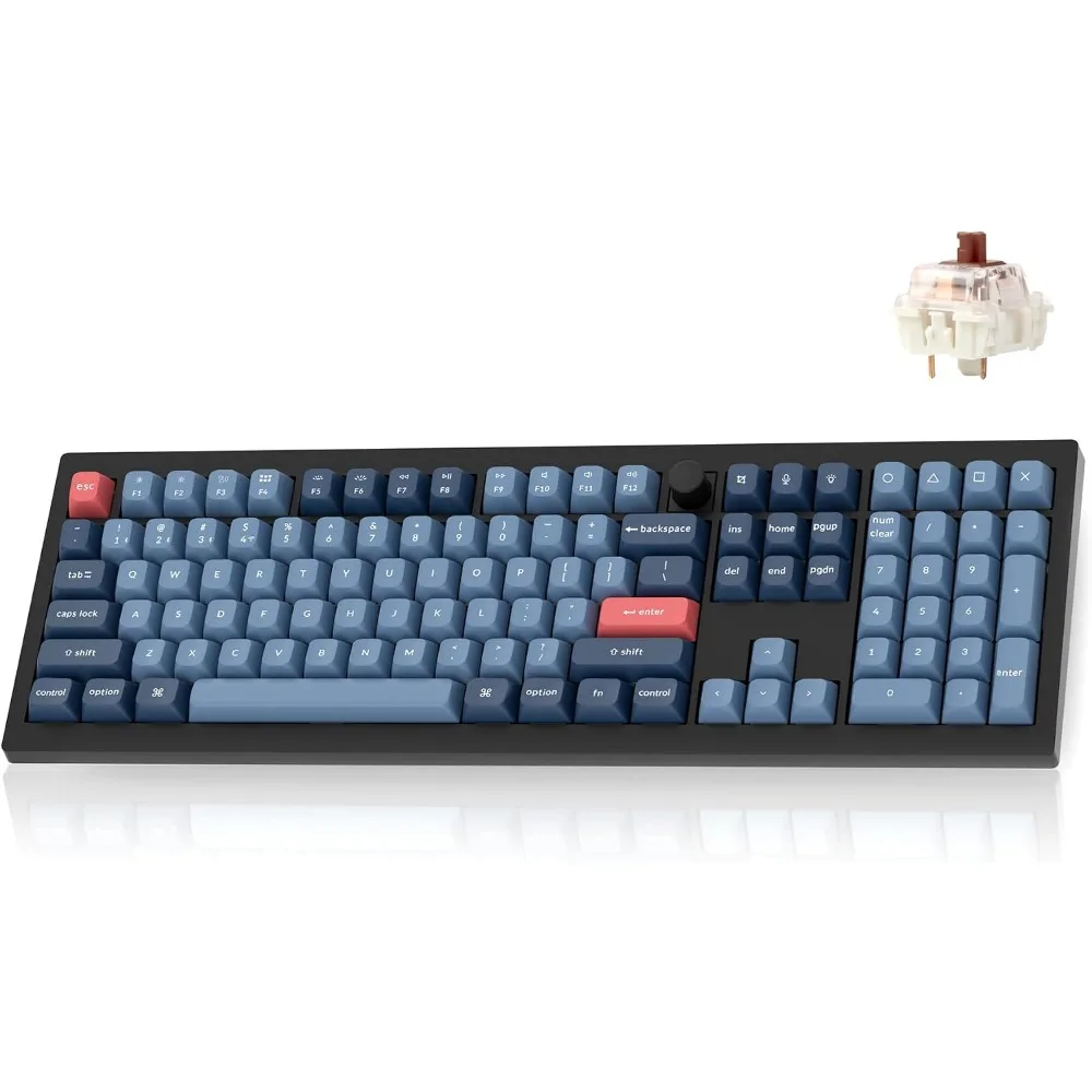 Custom Mechanical Keyboard, 2.4 GHz Bluetooth QMK RGB, Hot-swappable Brown Switches, Mac/Windows/Linux Compatible