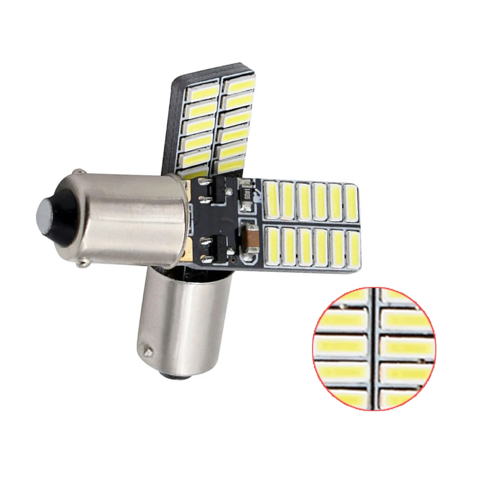 2pcs No Error No Polarity Ba9s T4W 64111 Led Lamp  4014 SMD 12V Car Instrument Parking Marker LED Lights Bulb White Canbus