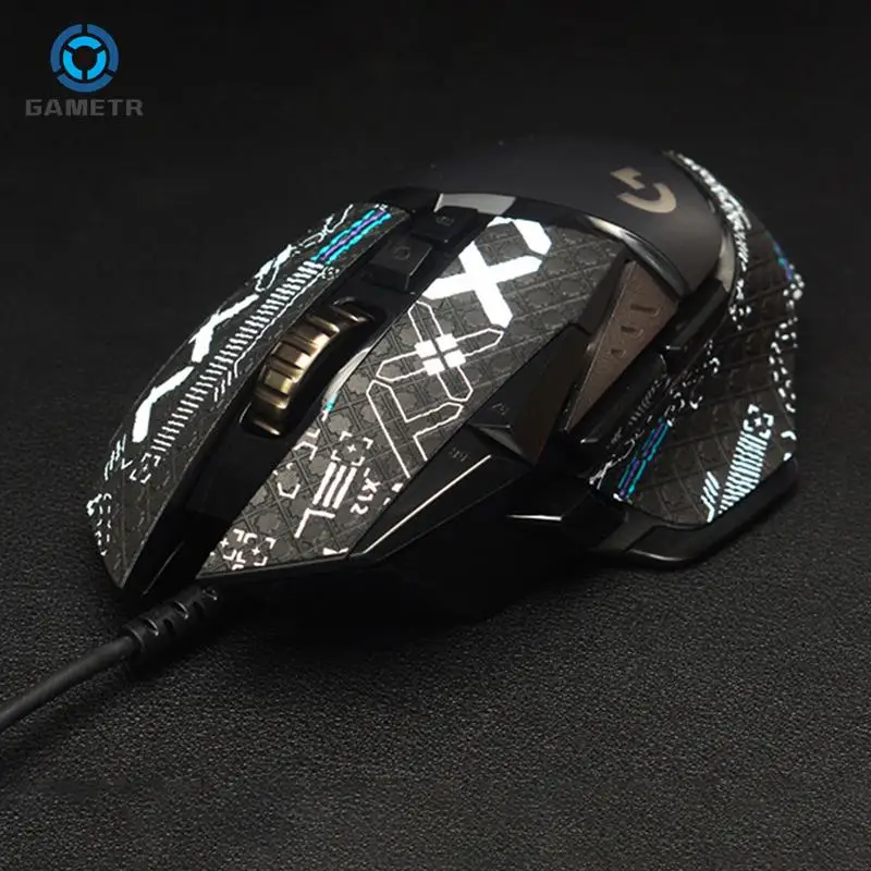 Stiker DIY buatan tangan Mouse, aksesori Gamer bantalan keringat kulit kadal tidak licin untuk G502