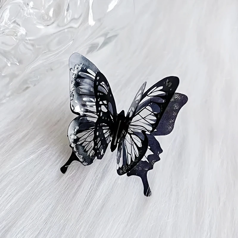 Punk Butterfly Ring  for Women Black Exaggerate Gothic Three-Dimensional Vintage Finger Rings Jewelry Accessories