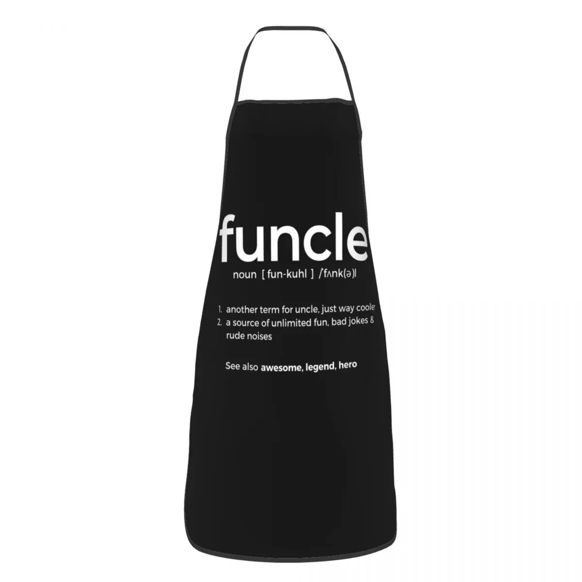 Funny Uncle- Funcle Apron Chef Cooking Baking Tablier Sleeveless Bib Kitchen Cleaning Pinafore for Women Men Gardening