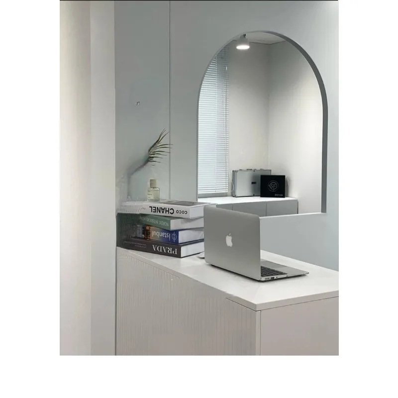 

modern minimalist screen partition wall, homestay arched hollow screen art, half wall decoration, soft partition for enter