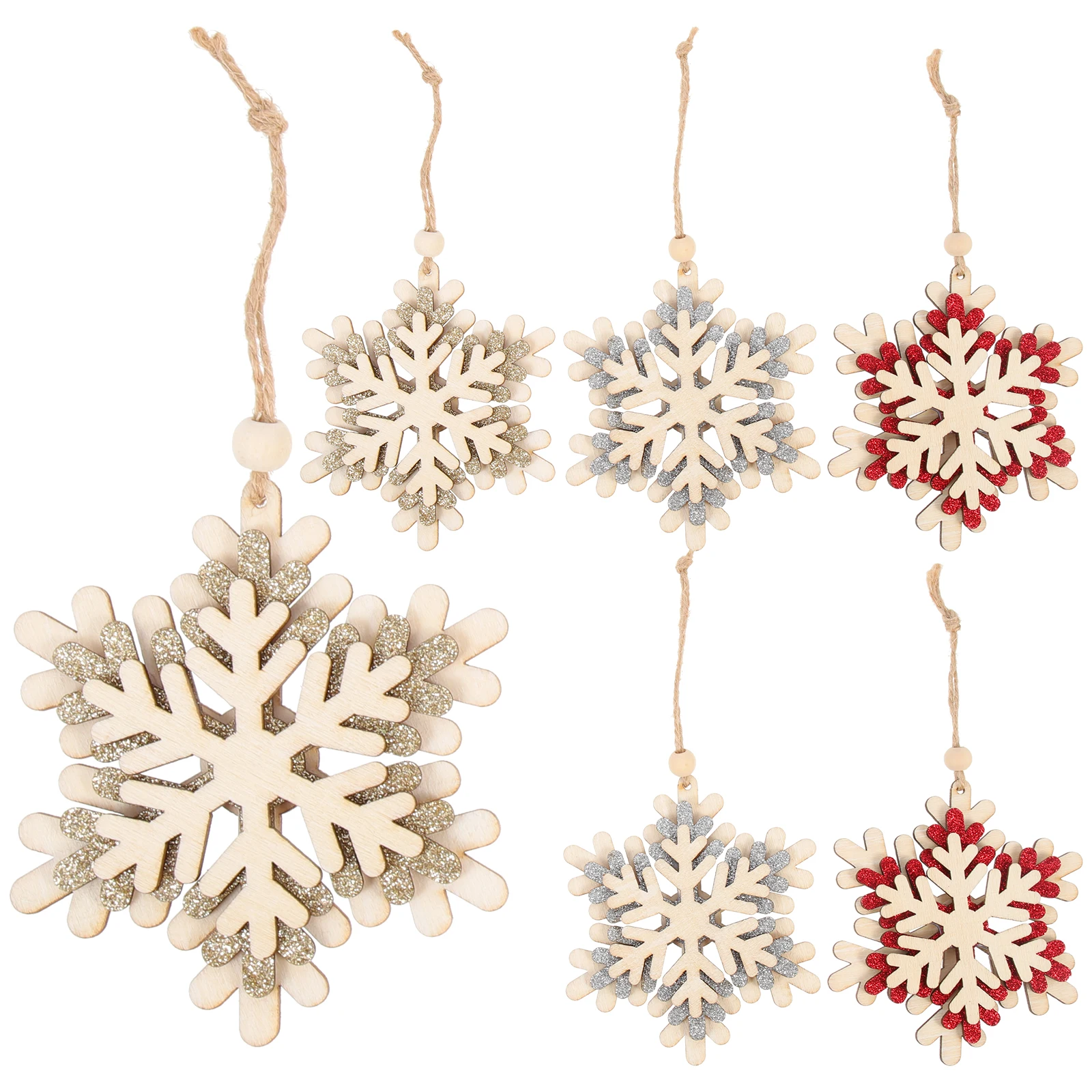 

6 Pcs Christmas naments Snowflake Decorations Christmas nament For Tree for Tree Indoor Home Festive Hanging