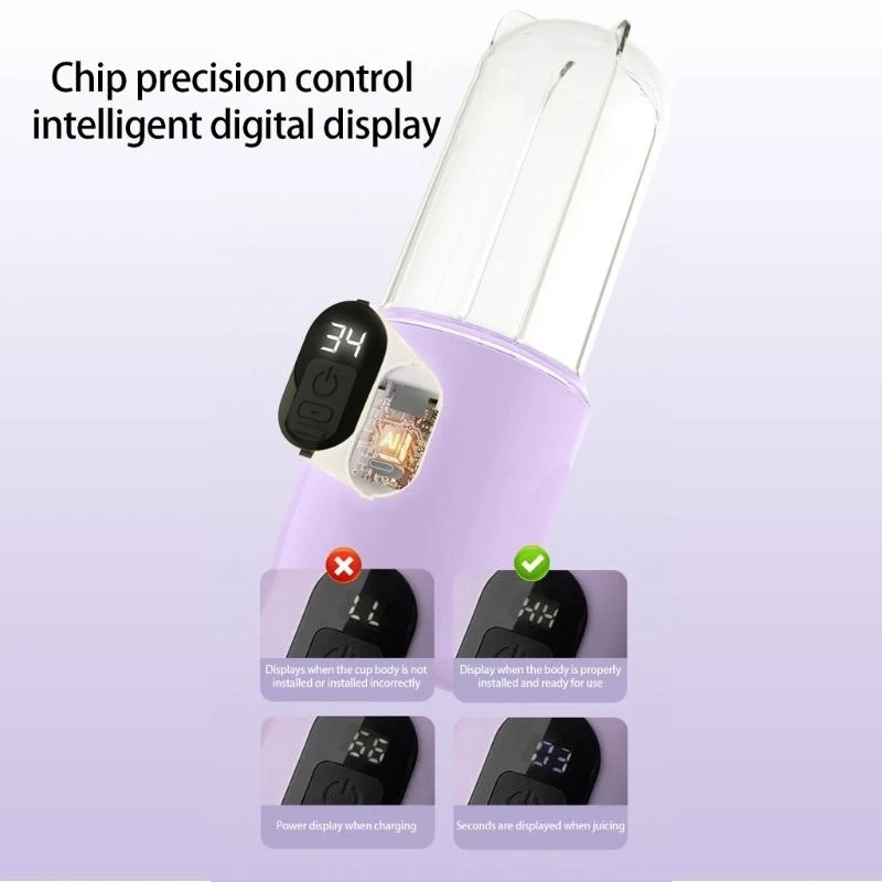 USB充電式ポータブルブレンダー旅行ジューサー500ml容量スムージーとフィットネス愛好家向けのジューシーカップ